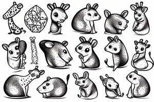 hamster and giraffe tattoo idea