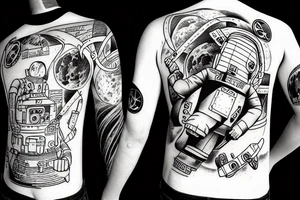man on the moon astronaut tattoo idea