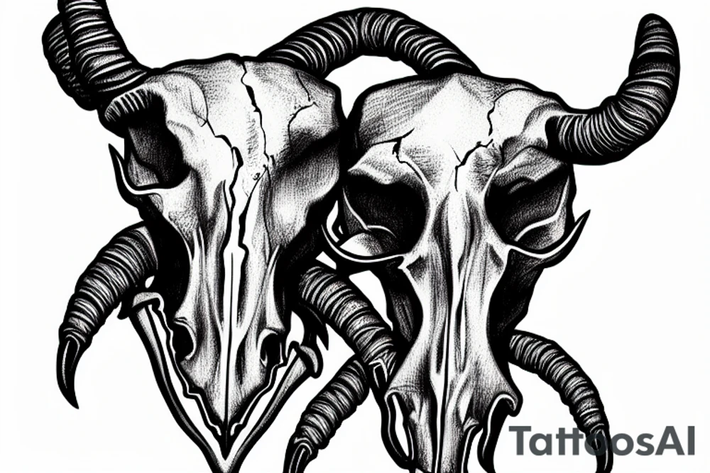 Goat skull with scorpion crawling out of eye tattoo idea