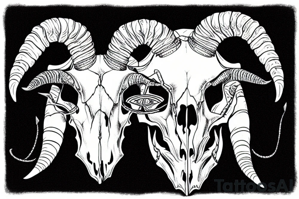 Goat skull with scorpion crawling out of eye tattoo idea
