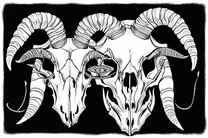 Goat skull with scorpion crawling out of eye tattoo idea