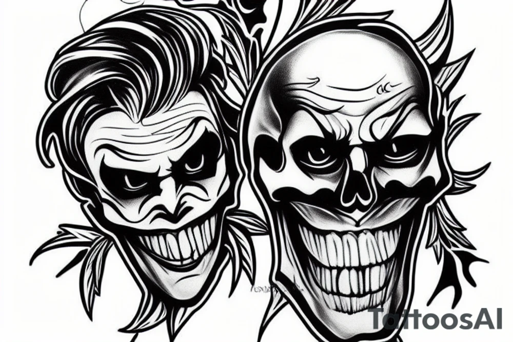 Joker skull tattoo idea
