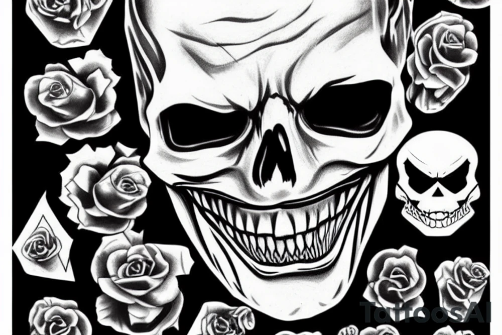Joker skull tattoo idea