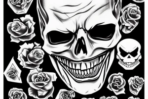 Joker skull tattoo idea