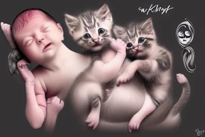 new born baby kitten. Hyper Detail, 8K, HD, Octane Rendering, Unreal Engine, V-Ray, full hd tattoo idea