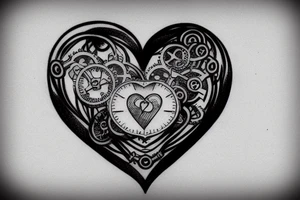 Steampunk style heart, hidden transgender symbol tattoo idea