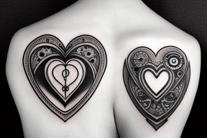 Steampunk style heart, hidden transgender symbol tattoo idea