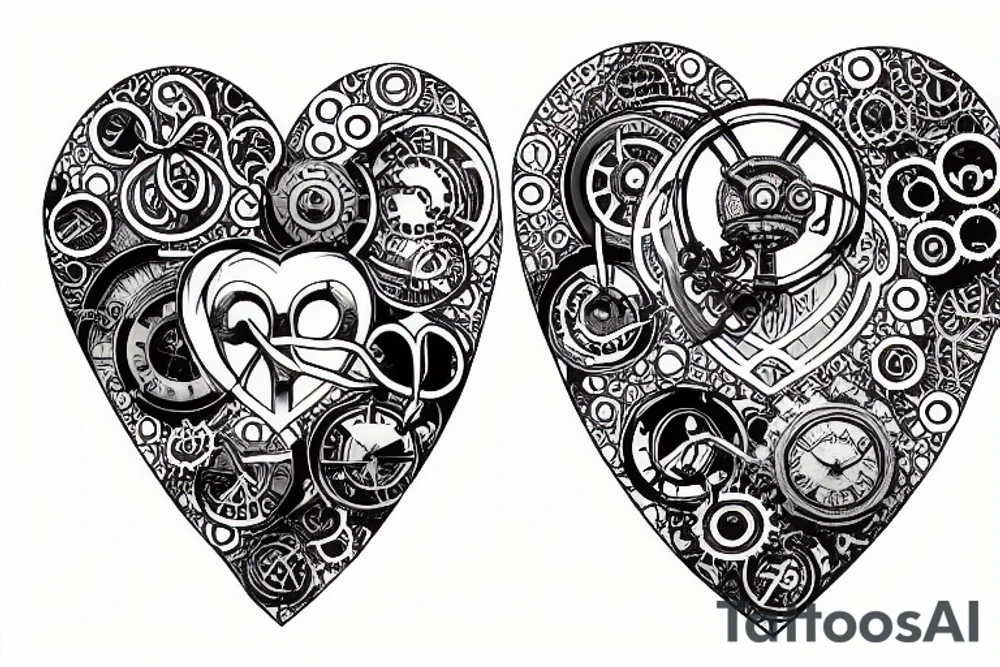 Steampunk style heart, subtle transgender symbol tattoo idea