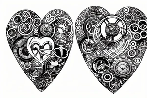 Steampunk style heart, subtle transgender symbol tattoo idea