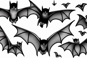 Bats flying tattoo idea