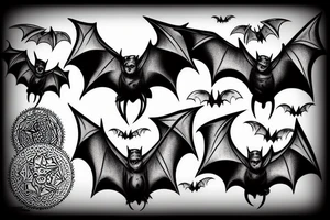 Bats flying tattoo idea