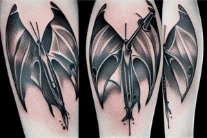 hanging bat tattoo idea