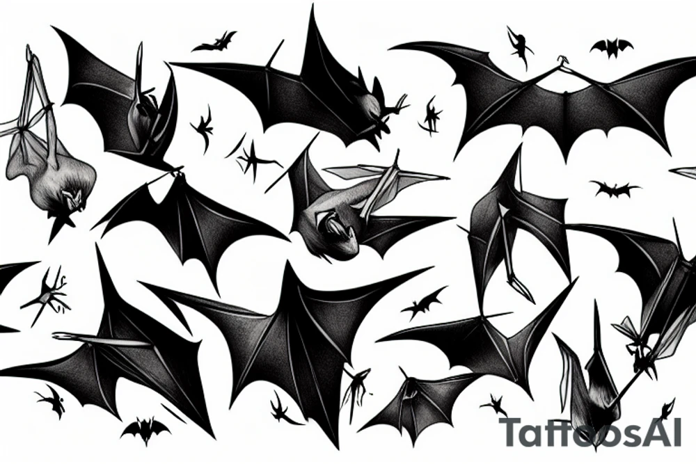 hanging bat tattoo idea