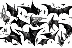 hanging bat tattoo idea