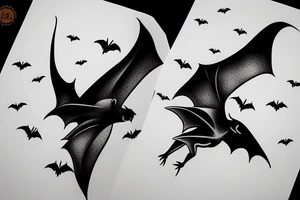 hanging bat tattoo idea