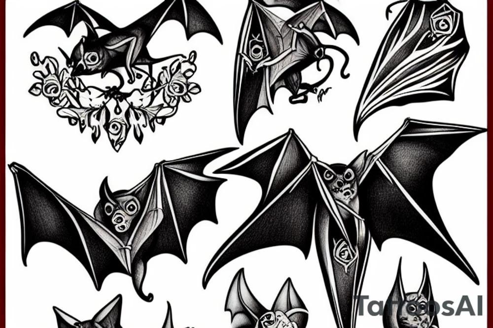 Hanging bat tattoo idea