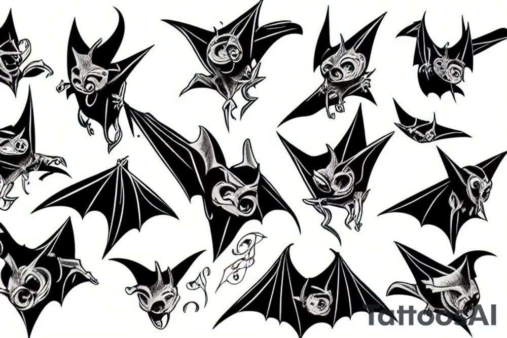 Hanging bat tattoo idea
