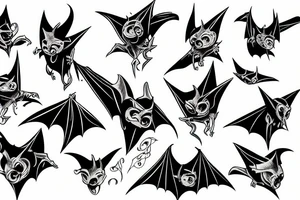 Hanging bat tattoo idea