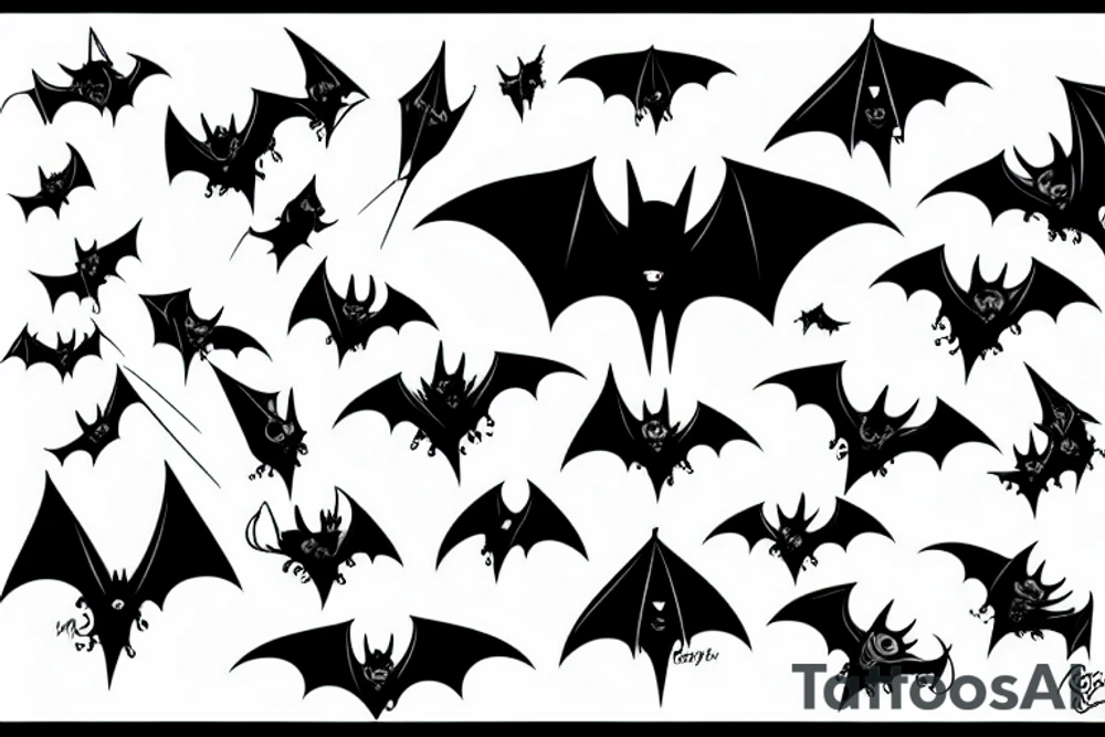 Hanging bat tattoo idea