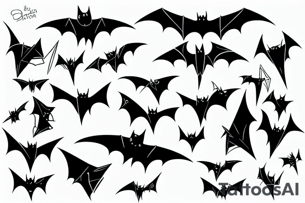 Hanging bat tattoo idea