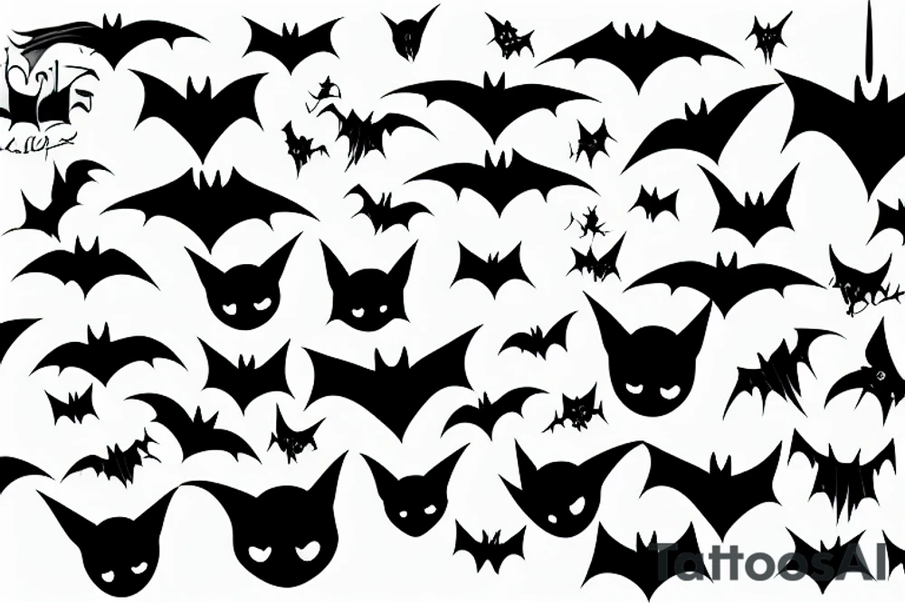 Hanging bat tattoo idea
