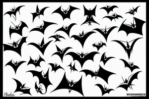 Hanging bat tattoo idea