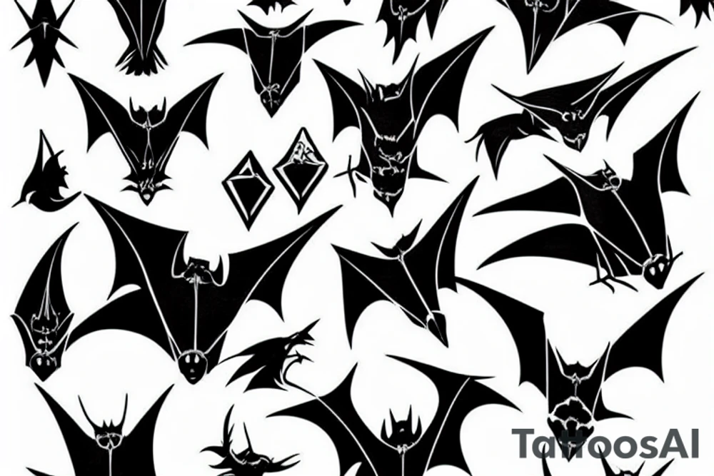 Hanging bat tattoo idea