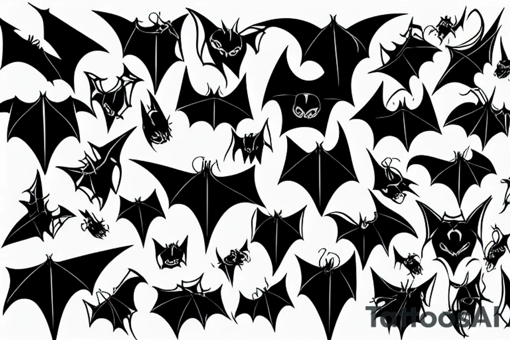 Hanging bat tattoo idea
