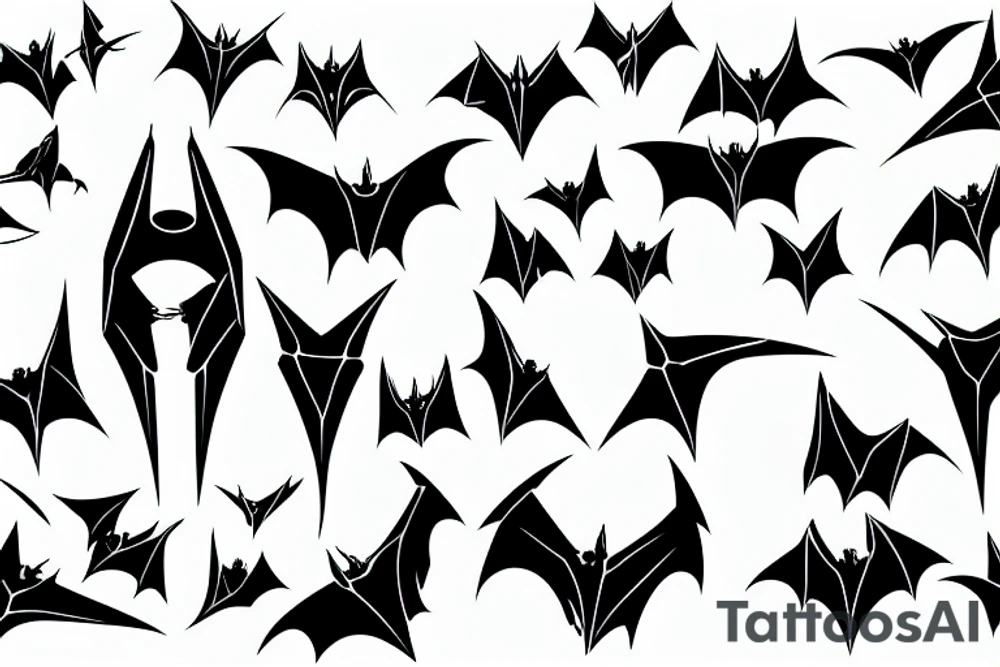 Hanging bat tattoo idea