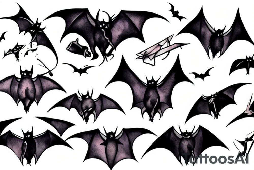 Hanging bat tattoo idea