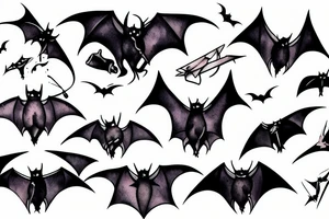Hanging bat tattoo idea