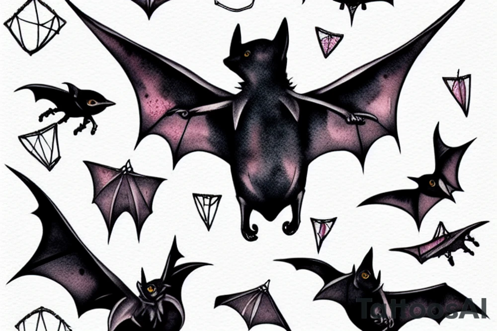 Hanging bat tattoo idea