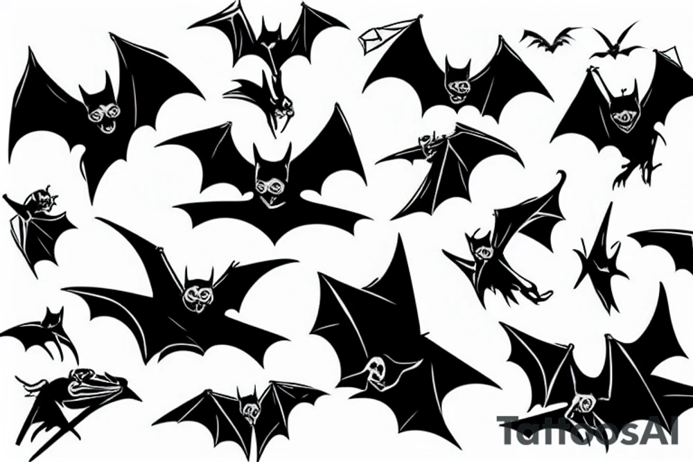 Hanging bat tattoo idea