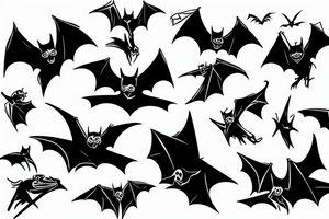 Hanging bat tattoo idea