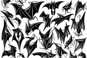 Hanging bat tattoo idea
