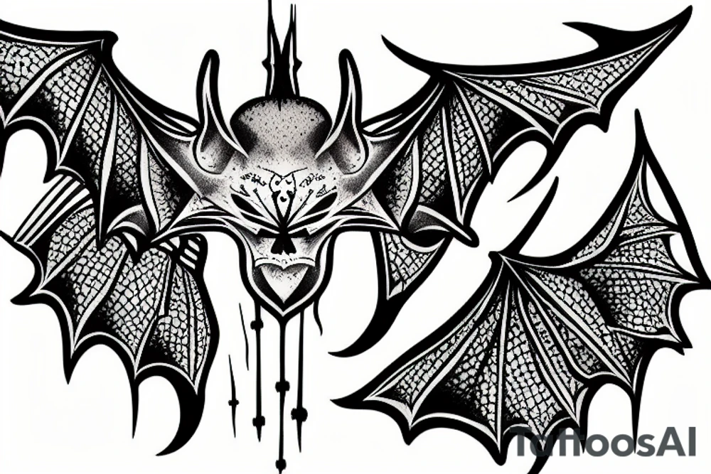 Hanging bat tattoo idea