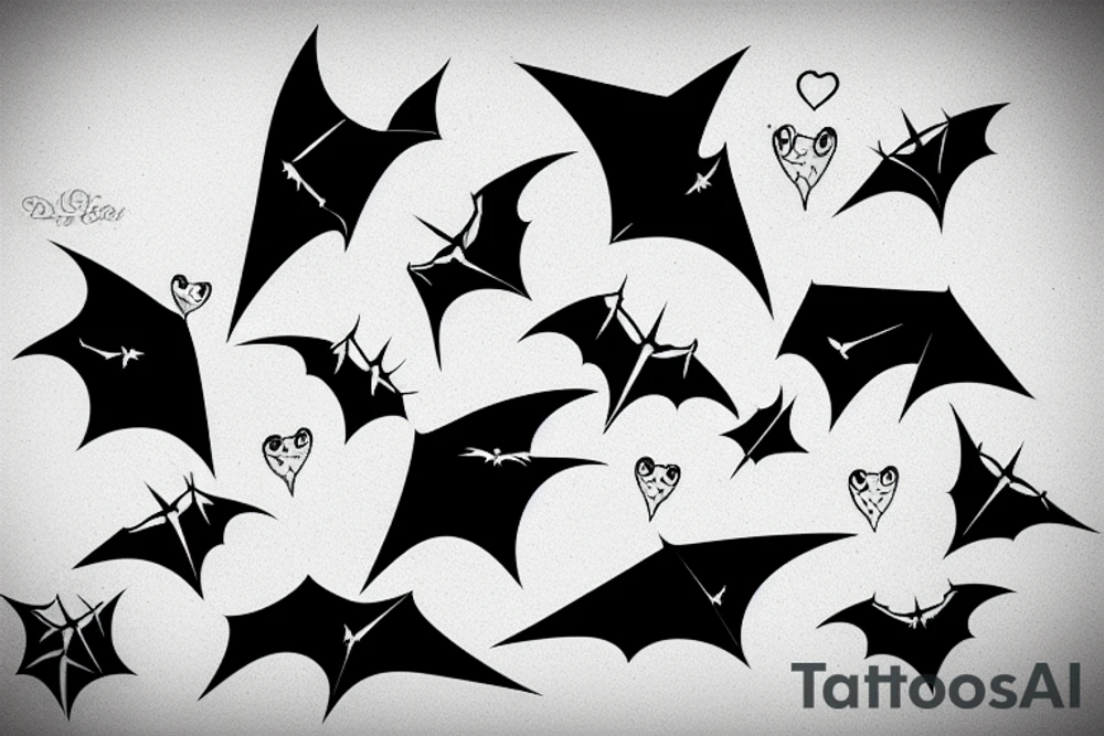 Hanging bat tattoo idea