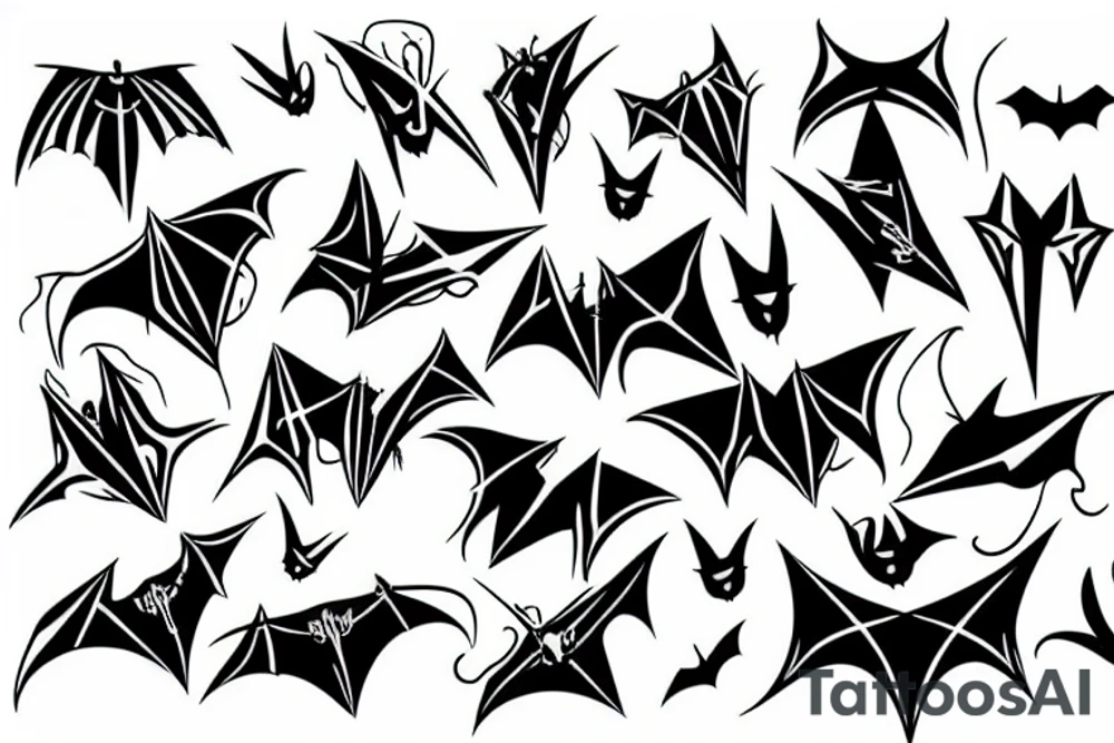 Hanging bat tattoo idea