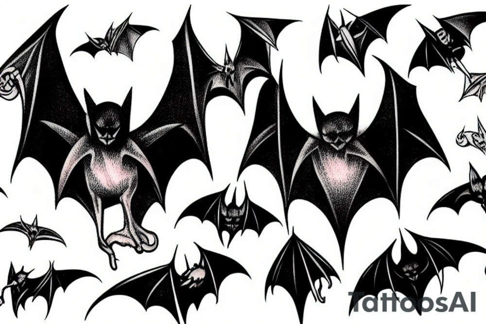 Hanging bat tattoo idea