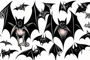 Hanging bat tattoo idea