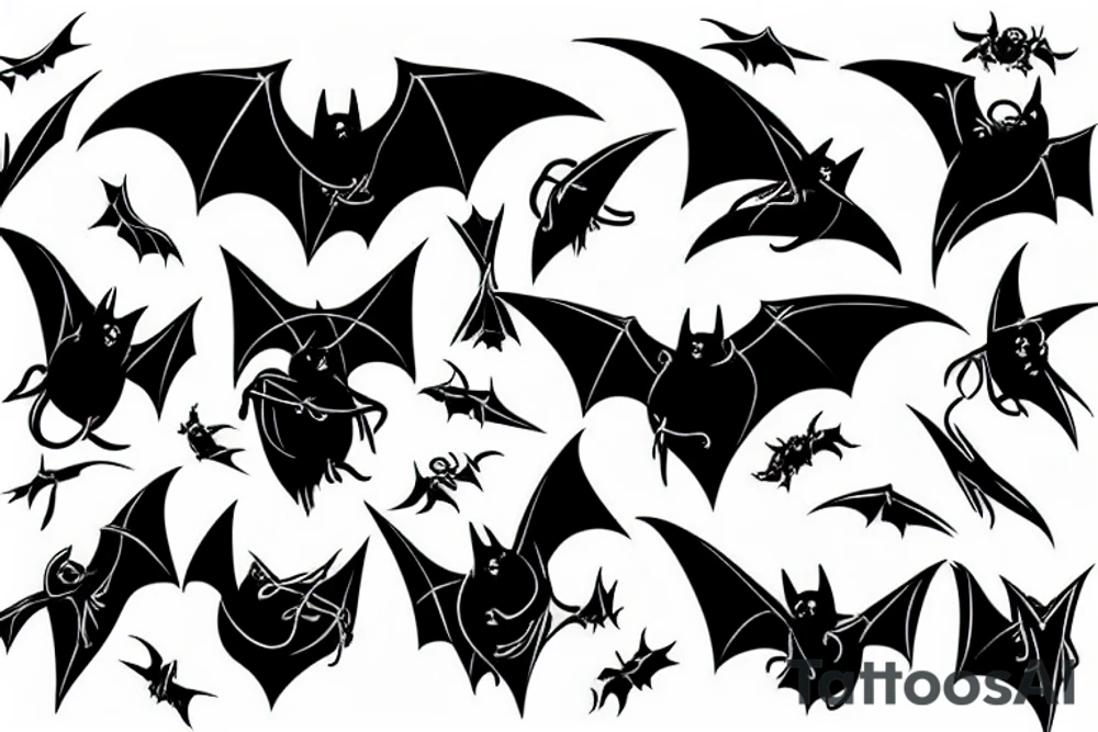 Hanging bat tattoo idea