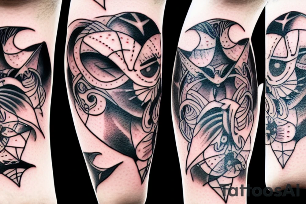 Hanging bat tattoo idea