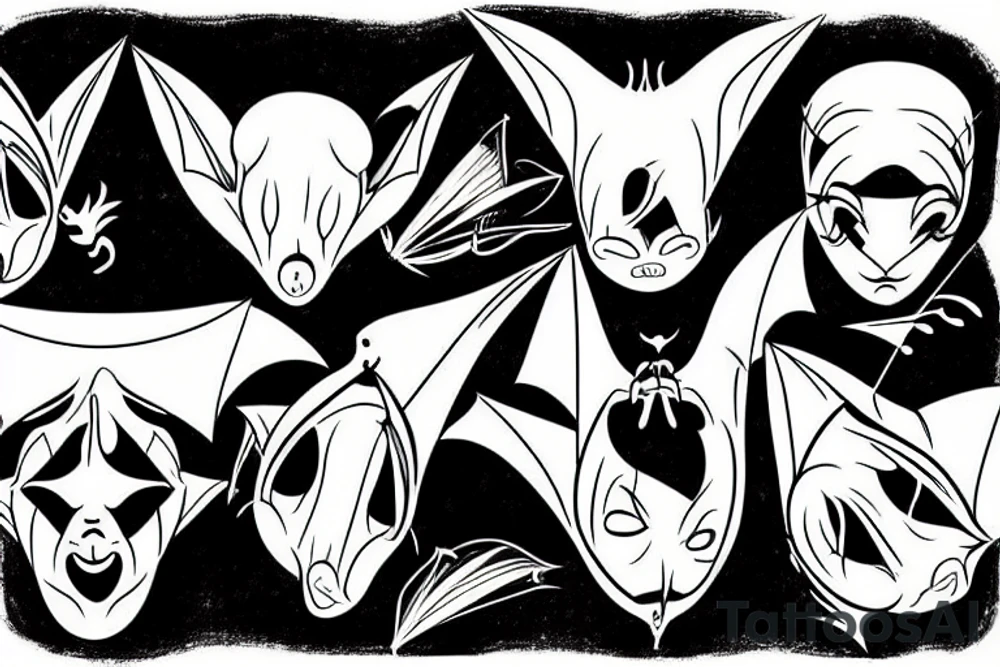 Hanging bat tattoo idea