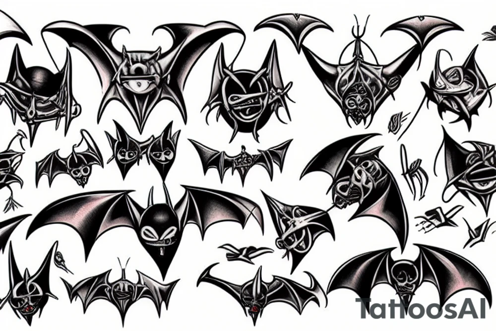 Hanging bat tattoo idea