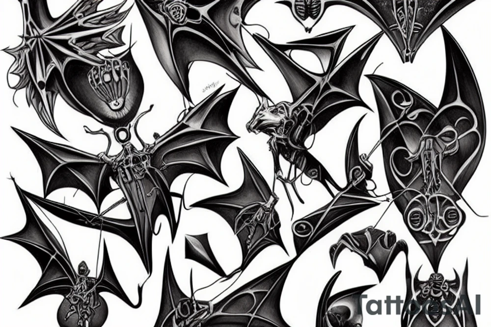 Hanging bat tattoo idea