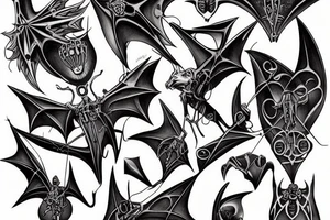 Hanging bat tattoo idea