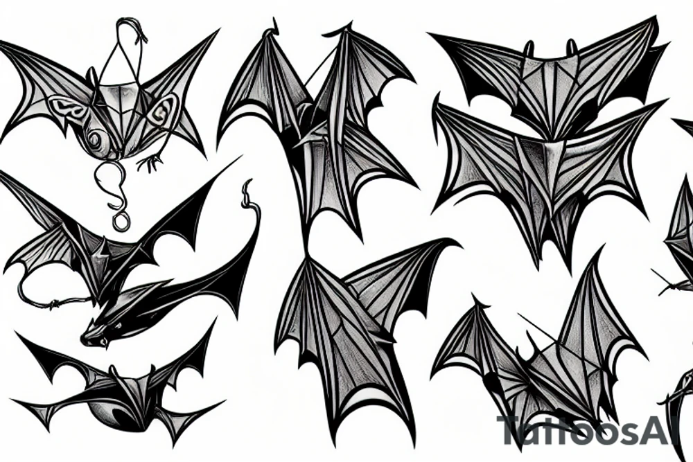 Hanging bat tattoo idea