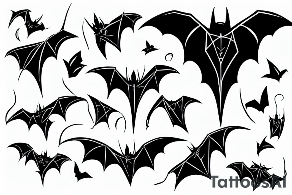 Hanging bat tattoo idea