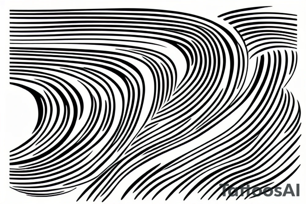 A simple line wave tattoo idea