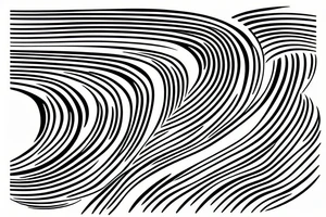 A simple line wave tattoo idea